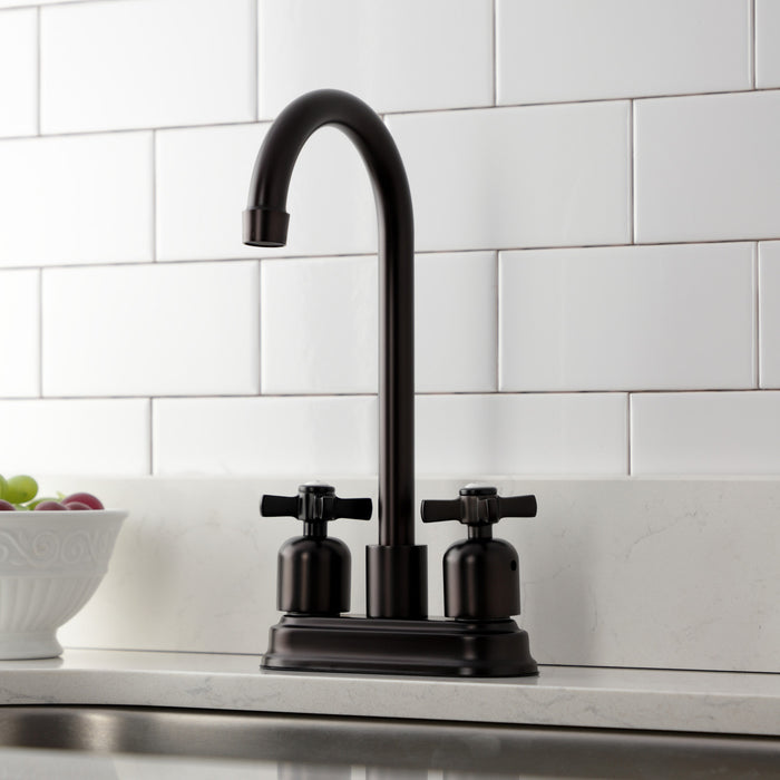 Kingston Tulare KB8495ZX - Millennium Two-Handle 2-Hole Deck Mount Bar Faucet, Oil Rubbed Bronze