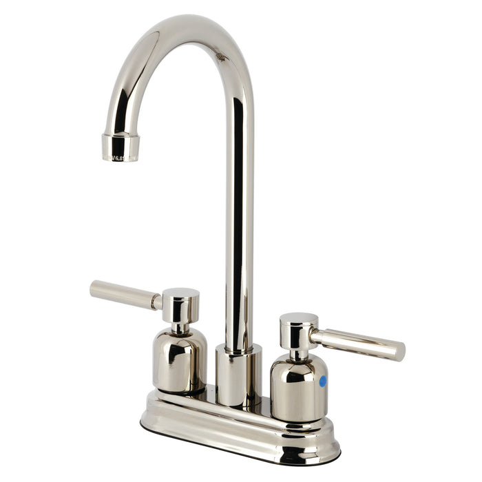 Kingston Tulare KB8496DL - Concord Two-Handle 2-Hole Deck Mount Bar Faucet, Polished Nickel