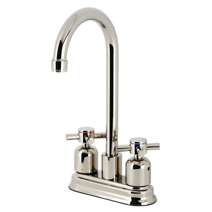 Kingston Tulare KB8496DX - Concord Two-Handle 2-Hole Deck Mount Bar Faucet, Polished Nickel