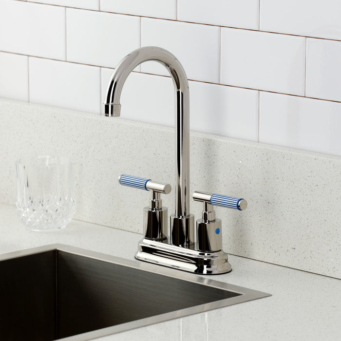 Kingston Sona KB8496KPS - Verona Double-Handle 4-Inch Centerset Bar Faucet, Polished Nickel