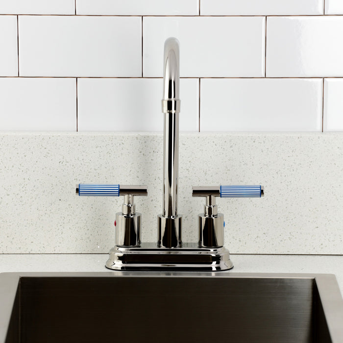 Kingston Sona KB8496KPS - Verona Double-Handle 4-Inch Centerset Bar Faucet, Polished Nickel