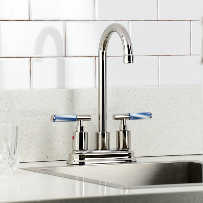 Kingston Sona KB8496KPS - Verona Double-Handle 4-Inch Centerset Bar Faucet, Polished Nickel