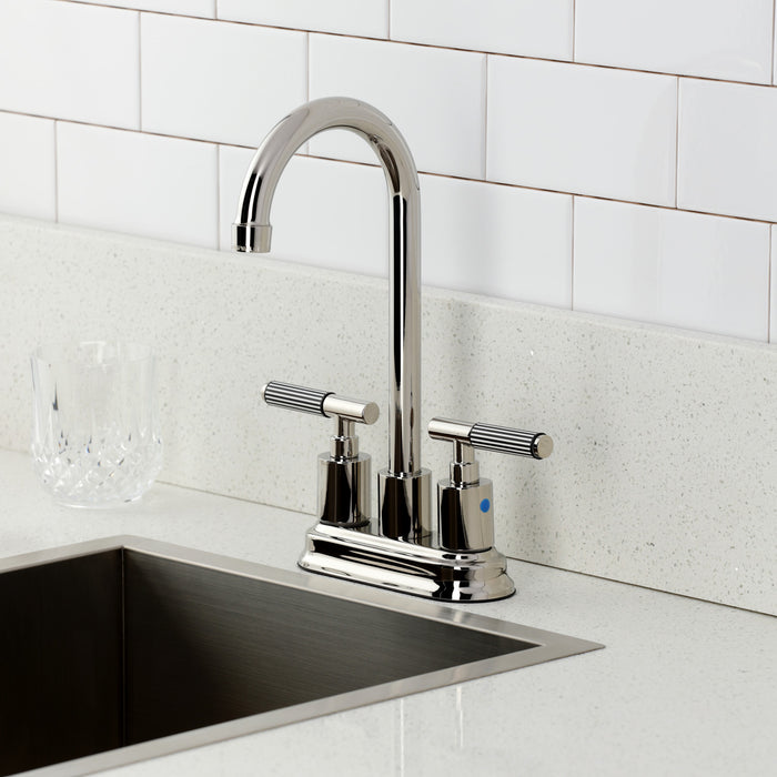 Kingston Sona KB8496KPS - Verona Double-Handle 4-Inch Centerset Bar Faucet, Polished Nickel