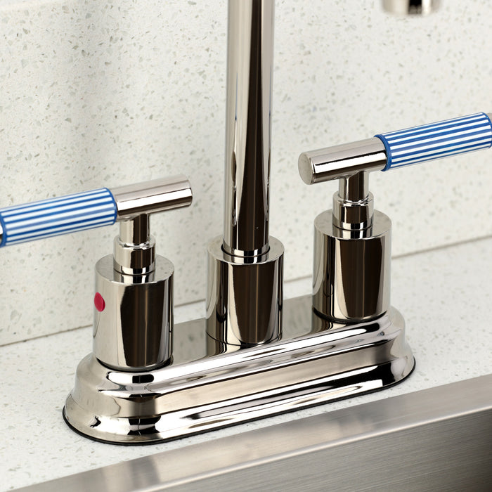 Kingston Sona KB8496KPS - Verona Double-Handle 4-Inch Centerset Bar Faucet, Polished Nickel