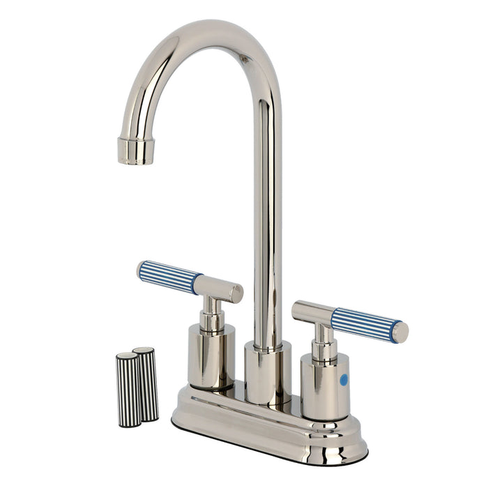 Kingston Sona KB8496KPS - Verona Double-Handle 4-Inch Centerset Bar Faucet, Polished Nickel