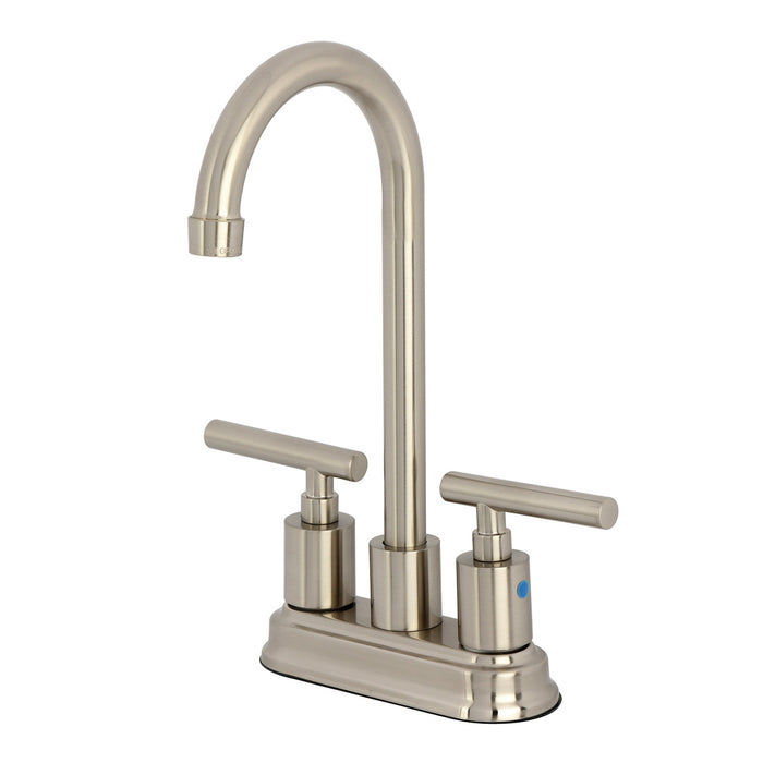 Kingston Sona KB8498CML - Manhattan Two-Handle 2-Hole Deck Mount Bar Faucet, Brushed Nickel