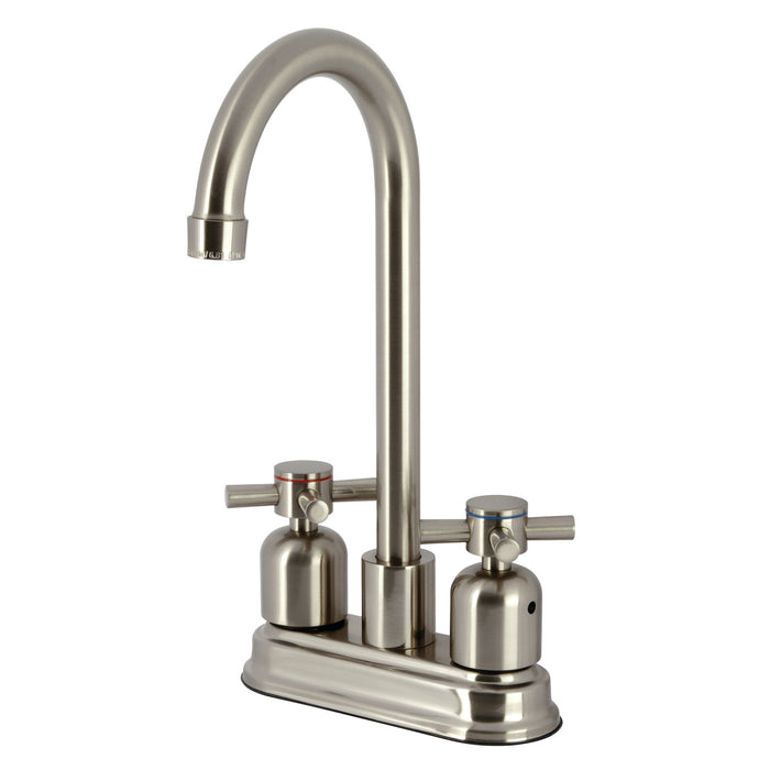 Kingston Tulare KB8498DX - Concord Two-Handle 2-Hole Deck Mount Bar Faucet, Brushed Nickel