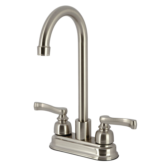 Kingston Tulare KB8498FL - Royale Two-Handle 2-Hole Deck Mount Bar Faucet, Brushed Nickel