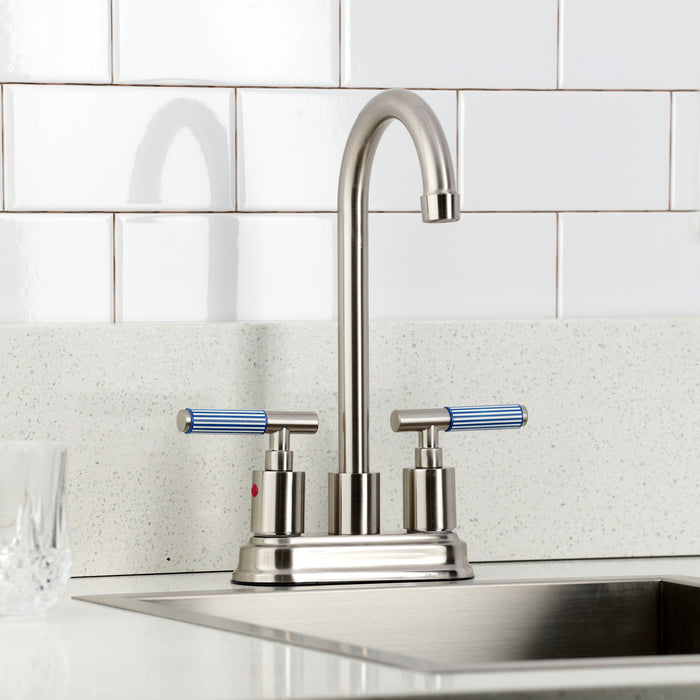 Kingston Sona KB8498KPS - Verona Double-Handle 4-Inch Centerset Bar Faucet, Brushed Nickel