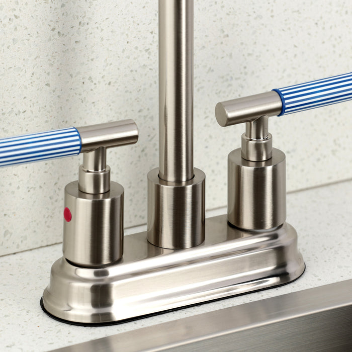 Kingston Sona KB8498KPS - Verona Double-Handle 4-Inch Centerset Bar Faucet, Brushed Nickel