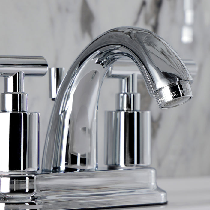 Kingston Tulare KB8611CML - Manhattan Double-Handle 3-Hole Deck Mount 4-Inch Centerset Bathroom Faucet with Pop-Up Drain, Polished Chrome