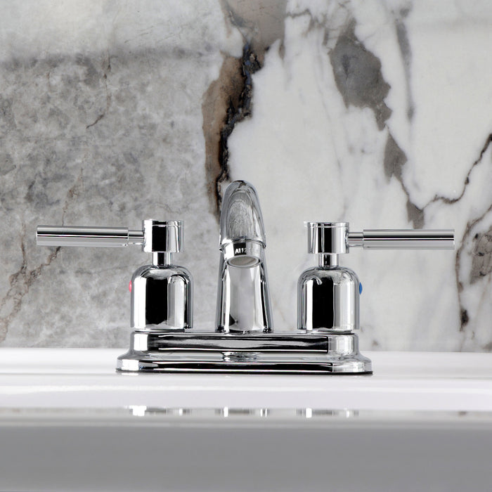 Kingston Tulare KB8611DL - Concord Double-Handle 3-Hole Deck Mount 4-Inch Centerset Bathroom Faucet with Pop-Up Drain, Polished Chrome