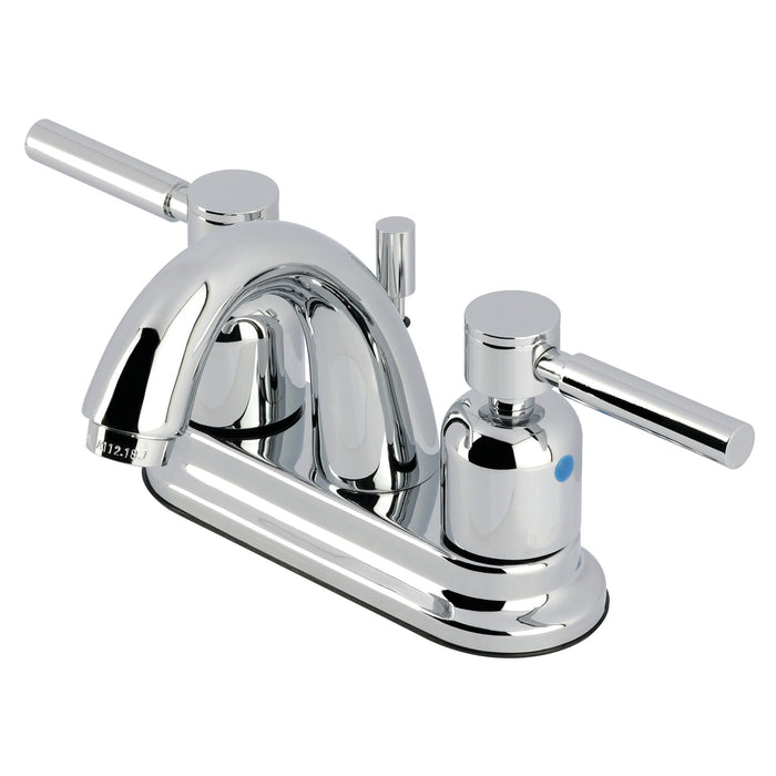 Concord KB8611DL Two-Handle 3-Hole Deck Mount 4" Centerset Bathroom Faucet with Plastic Pop-Up, Polished Chrome
