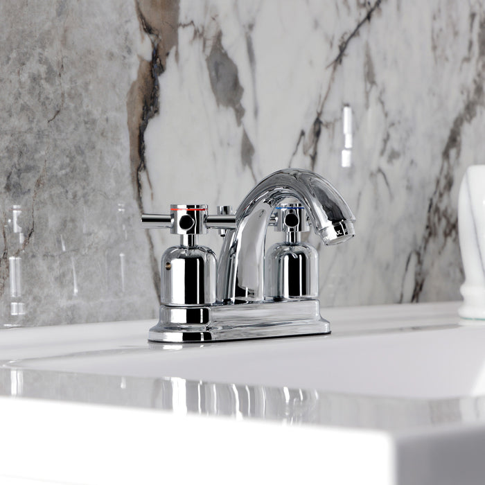 Kingston Tulare KB8611DX - Concord Double-Handle 3-Hole Deck Mount 4-Inch Centerset Bathroom Faucet with Pop-Up Drain, Polished Chrome