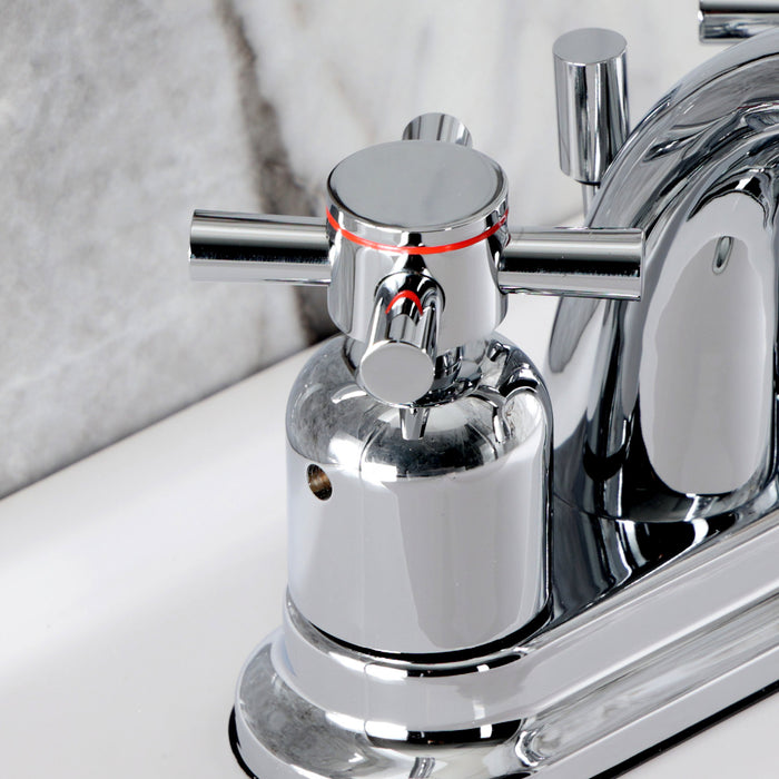 Kingston Tulare KB8611DX - Concord Double-Handle 3-Hole Deck Mount 4-Inch Centerset Bathroom Faucet with Pop-Up Drain, Polished Chrome