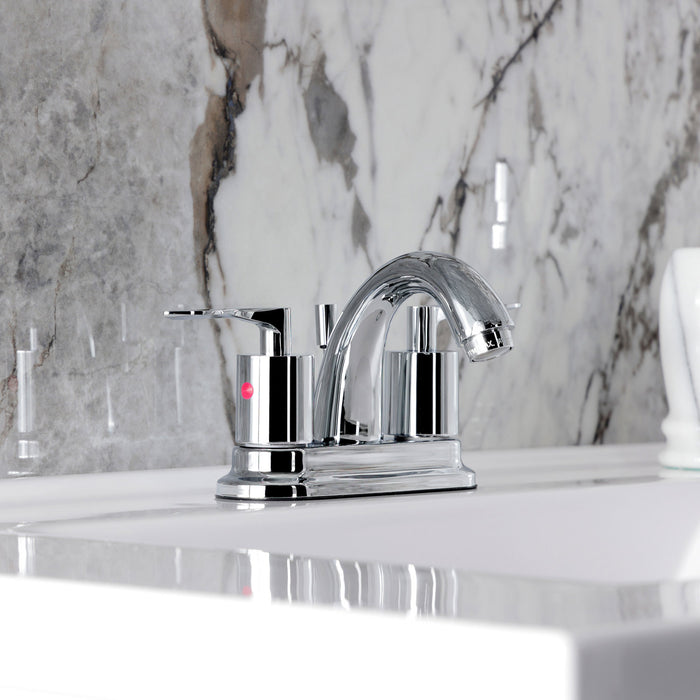 Kingston Tulare KB8611SVL - Serena Double-Handle 3-Hole Deck Mount 4-Inch Centerset Bathroom Faucet with Pop-Up Drain, Polished Chrome