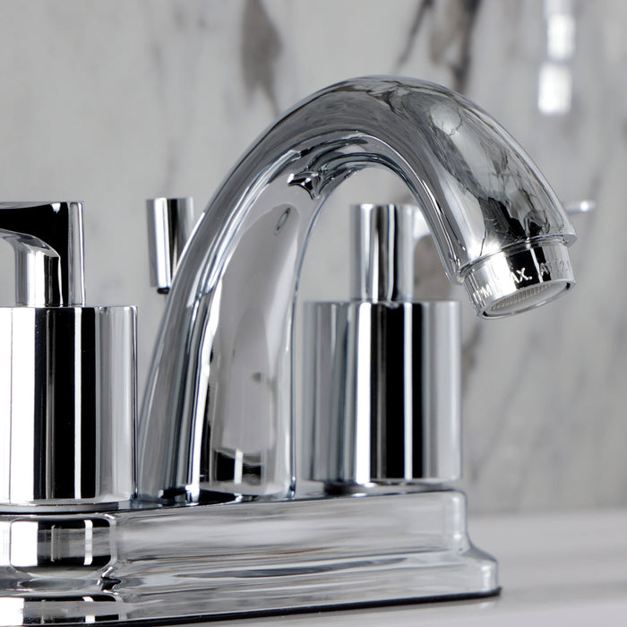 Kingston Tulare KB8611SVL - Serena Double-Handle 3-Hole Deck Mount 4-Inch Centerset Bathroom Faucet with Pop-Up Drain, Polished Chrome