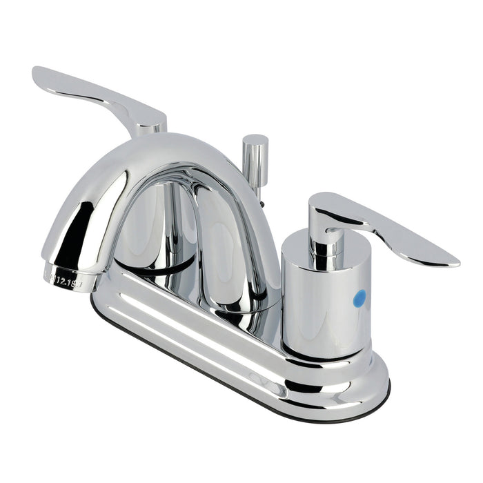 Kingston Tulare KB8611SVL - Serena Double-Handle 3-Hole Deck Mount 4-Inch Centerset Bathroom Faucet with Pop-Up Drain, Polished Chrome
