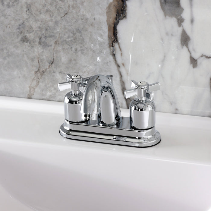 Kingston Tulare KB8611ZX - Millennium Double-Handle 3-Hole Deck Mount 4-Inch Centerset Bathroom Faucet with Pop-Up Drain, Polished Chrome