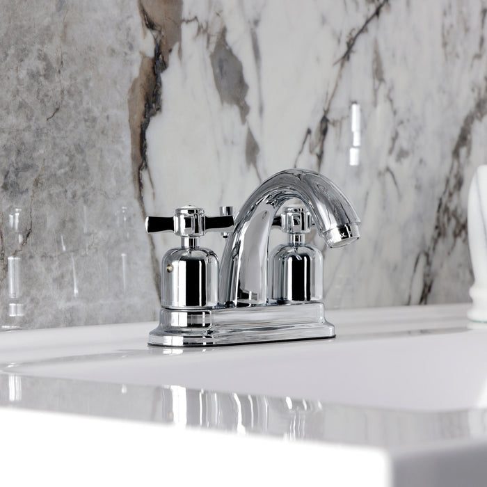 Kingston Tulare KB8611ZX - Millennium Double-Handle 3-Hole Deck Mount 4-Inch Centerset Bathroom Faucet with Pop-Up Drain, Polished Chrome