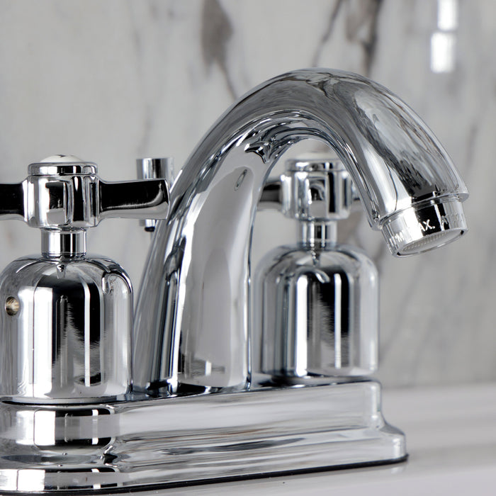 Kingston Tulare KB8611ZX - Millennium Double-Handle 3-Hole Deck Mount 4-Inch Centerset Bathroom Faucet with Pop-Up Drain, Polished Chrome