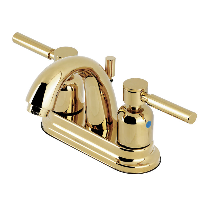 Concord KB8612DL Two-Handle 3-Hole Deck Mount 4" Centerset Bathroom Faucet with Plastic Pop-Up, Polished Brass