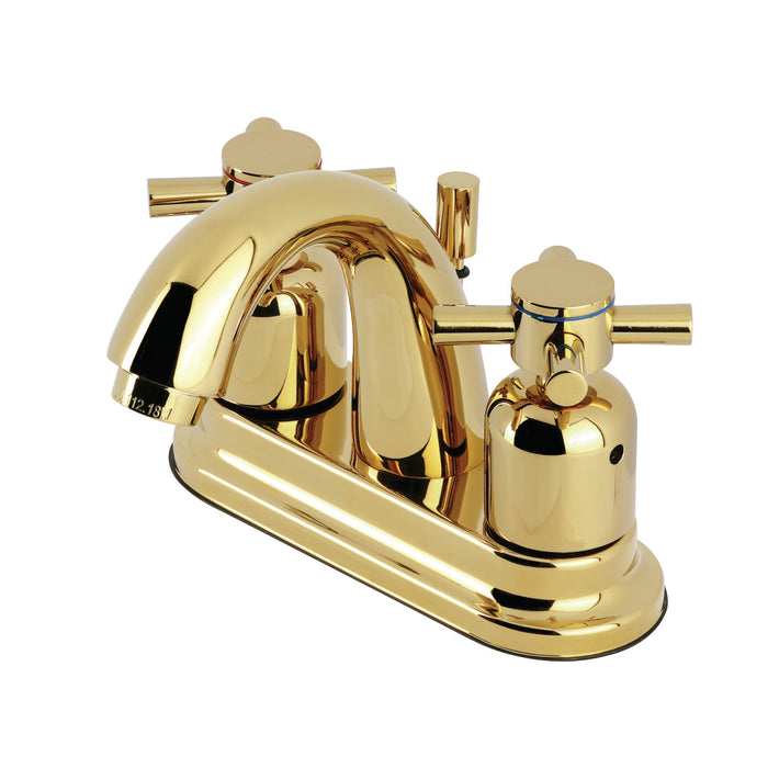 Kingston Tulare KB8612DX - Concord Double-Handle 3-Hole Deck Mount 4-Inch Centerset Bathroom Faucet with Pop-Up Drain, Polished Brass