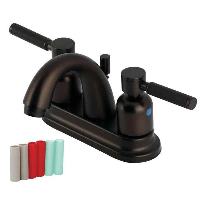 Kaiser KB8615DKL Two-Handle 3-Hole Deck Mount 4" Centerset Bathroom Faucet with Plastic Pop-Up, Oil Rubbed Bronze