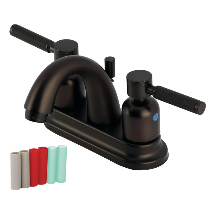 Kingston Tulare KB8615DKL - Kaiser Double-Handle 3-Hole Deck Mount 4-Inch Centerset Bathroom Faucet with Pop-Up Drain, Oil Rubbed Bronze