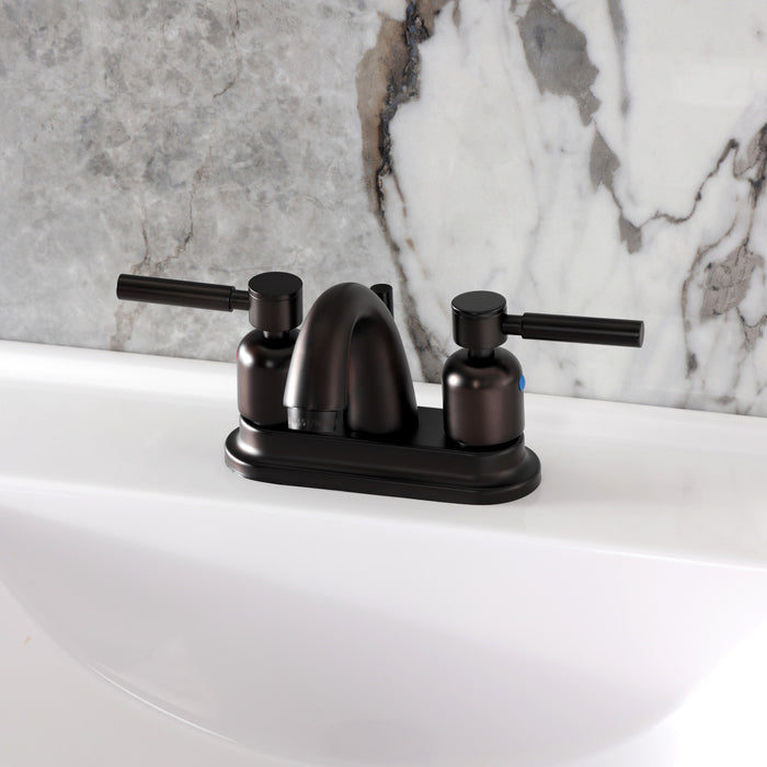 Kingston Tulare KB8615DL - Concord Double-Handle 3-Hole Deck Mount 4-Inch Centerset Bathroom Faucet with Pop-Up Drain, Oil Rubbed Bronze