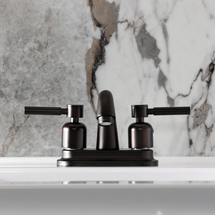 Kingston Tulare KB8615DL - Concord Double-Handle 3-Hole Deck Mount 4-Inch Centerset Bathroom Faucet with Pop-Up Drain, Oil Rubbed Bronze