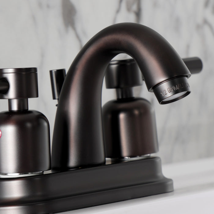 Kingston Tulare KB8615DL - Concord Double-Handle 3-Hole Deck Mount 4-Inch Centerset Bathroom Faucet with Pop-Up Drain, Oil Rubbed Bronze