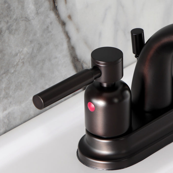 Kingston Tulare KB8615DL - Concord Double-Handle 3-Hole Deck Mount 4-Inch Centerset Bathroom Faucet with Pop-Up Drain, Oil Rubbed Bronze