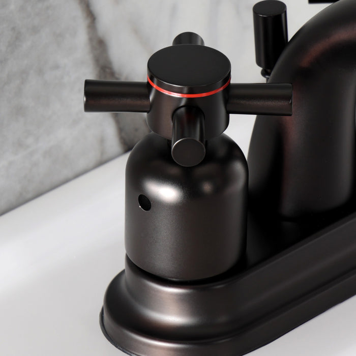Kingston Tulare KB8615DX - Concord Double-Handle 3-Hole Deck Mount 4-Inch Centerset Bathroom Faucet with Pop-Up Drain, Oil Rubbed Bronze