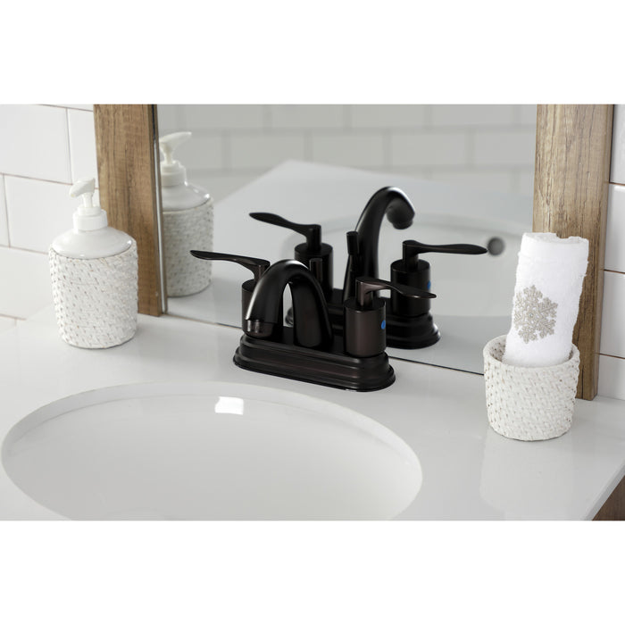 Serena KB8615SVL Two-Handle 3-Hole Deck Mount 4" Centerset Bathroom Faucet with Retail Pop-Up, Oil Rubbed Bronze