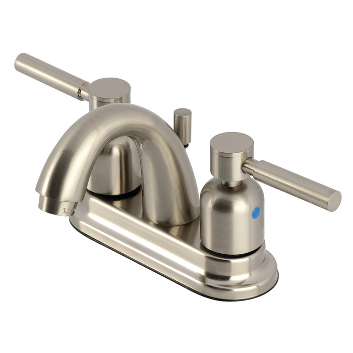 Concord KB8618DL Two-Handle 3-Hole Deck Mount 4" Centerset Bathroom Faucet with Plastic Pop-Up, Brushed Nickel