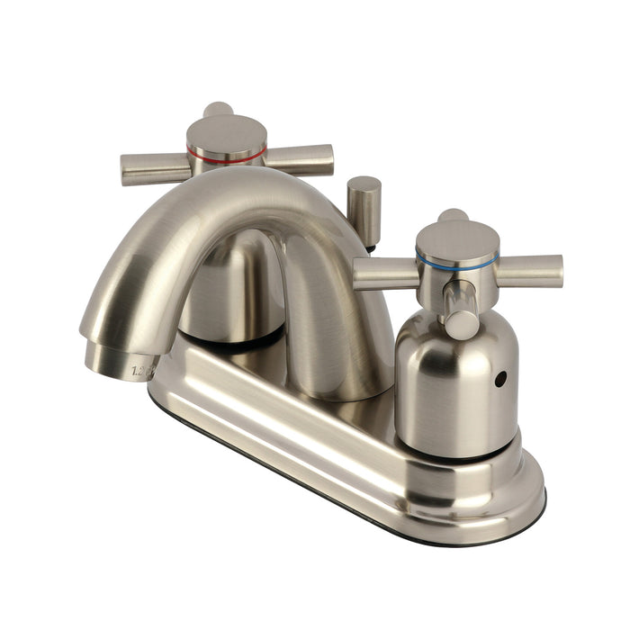 Concord KB8618DX Two-Handle 3-Hole Deck Mount 4" Centerset Bathroom Faucet with Plastic Pop-Up, Brushed Nickel