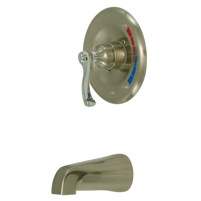 Kingston Tulare KB8637FLTO - Royale Single-Handle Pressure Balanced Tub Faucet, Brushed Nickel/Polished Chrome
