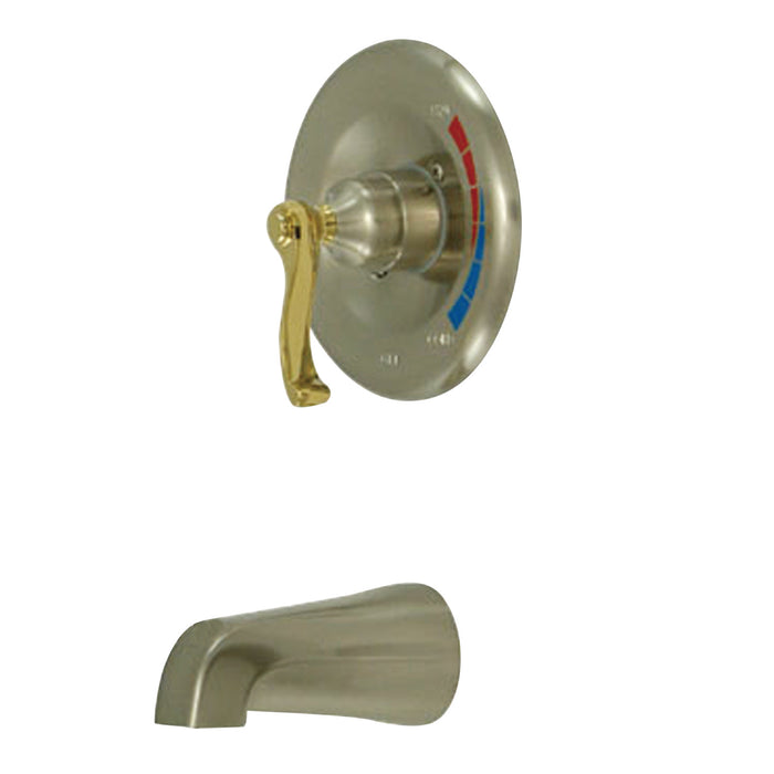 Kingston Tulare KB8639FLTO - Royale Single-Handle Pressure Balanced Tub Faucet, Brushed Nickel/Polished Brass