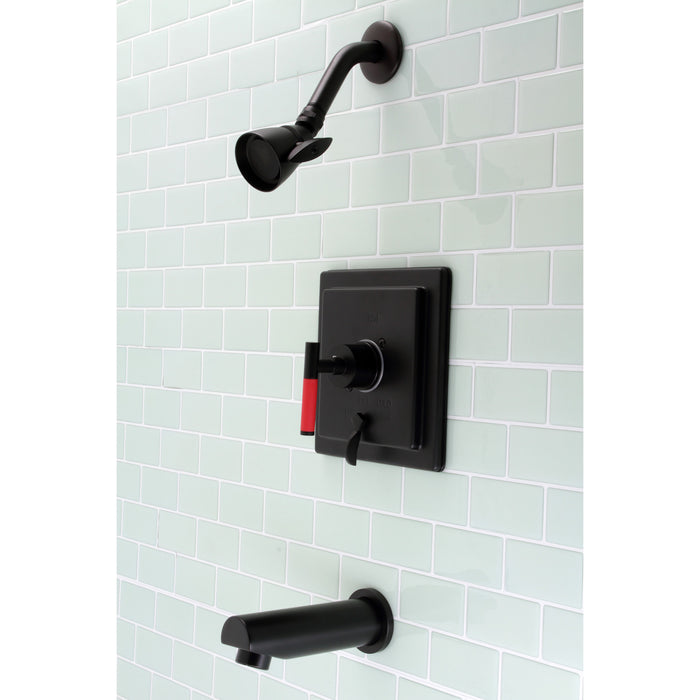 Kingston Sona KB86500CKL - Kaiser Single-Handle Pressure Balanced Tub and Shower Faucet, Matte Black