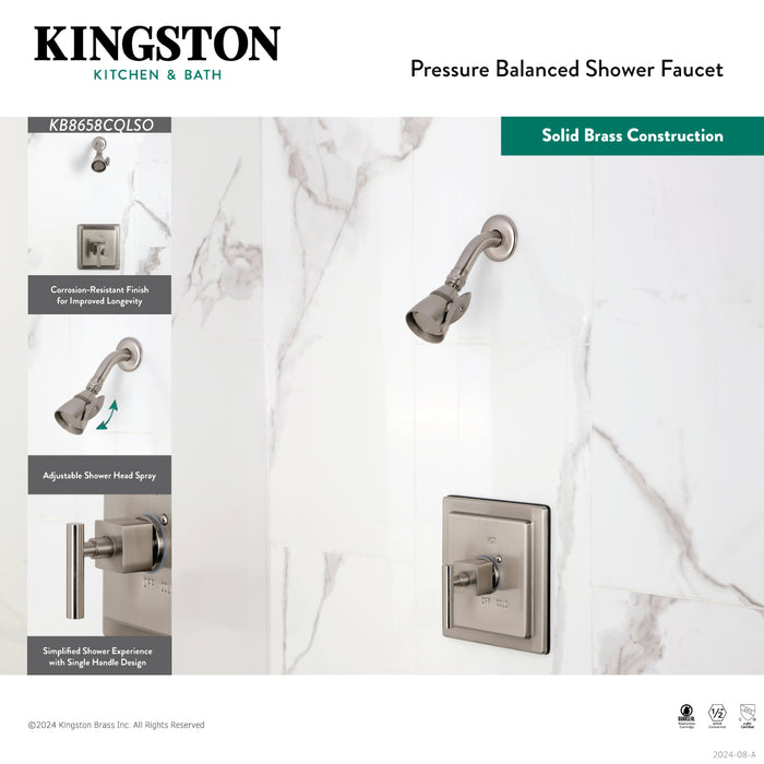 Kingston Sona KB8650CQLSO - Claremont Single-Handle Pressure Balanced Shower Faucet, Matte Black