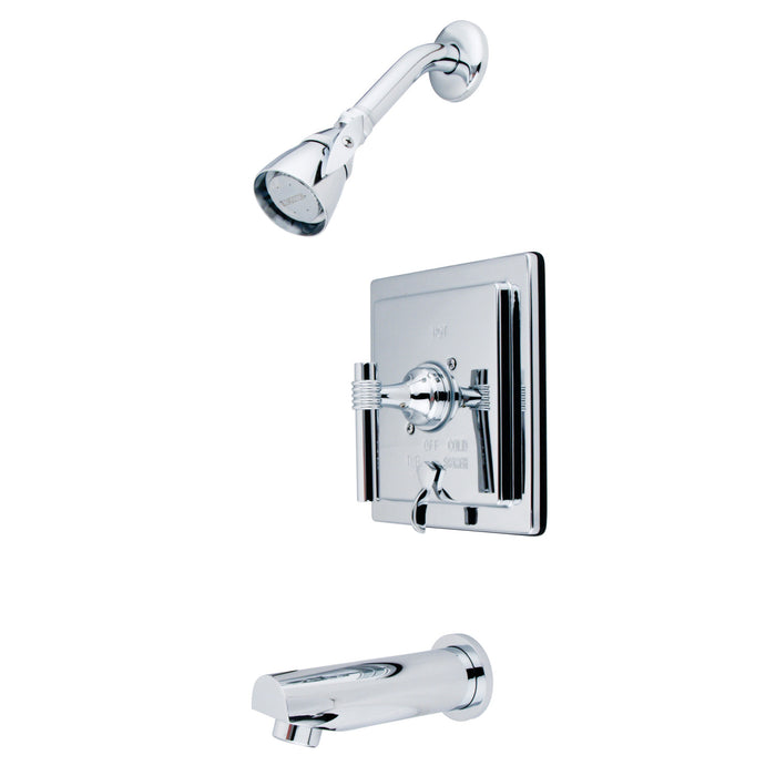 Kingston Tulare KB86510ML - Milano Single-Handle Pressure Balanced Tub and Shower Faucet, Polished Chrome
