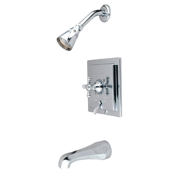 Kingston Tulare KB86514BX - English Vintage Single-Handle Pressure Balanced Tub and Shower Faucet, Polished Chrome