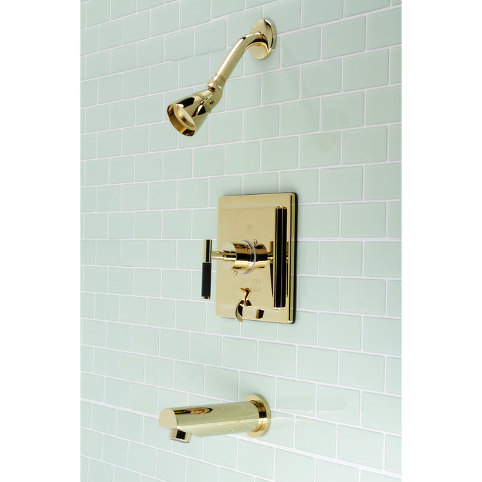 Kingston Sona KB86520CKL - Kaiser Single-Handle Pressure Balanced Tub and Shower Faucet, Polished Brass