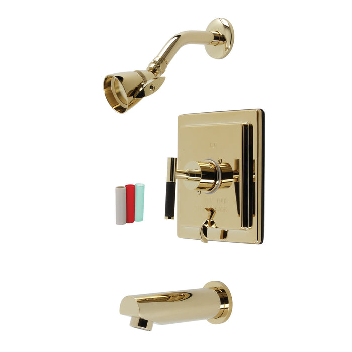 Kingston Sona KB86520CKL - Kaiser Single-Handle Pressure Balanced Tub and Shower Faucet, Polished Brass