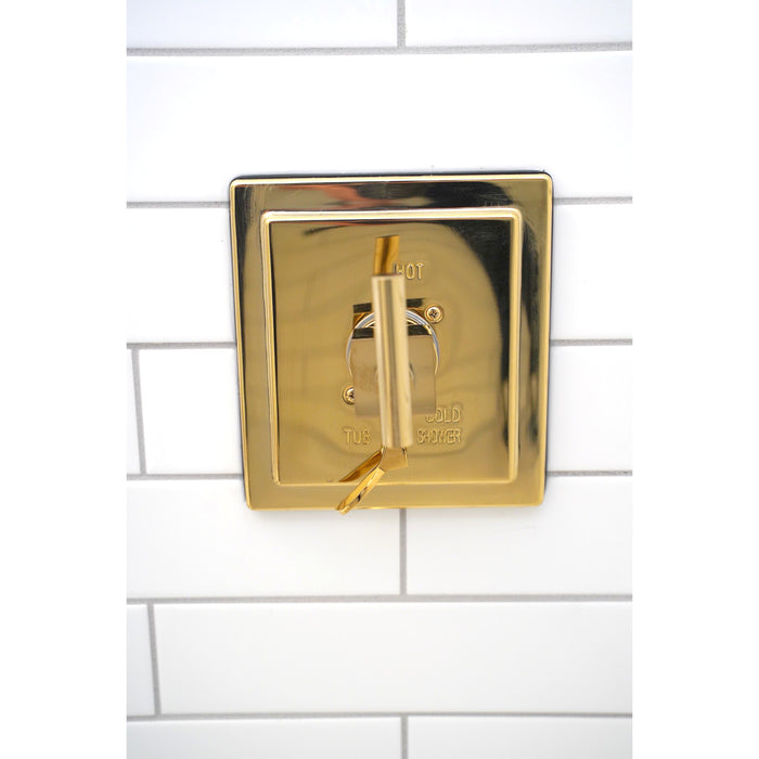 Kingston Sona KB86520CQL - Claremont Single-Handle Pressure Balanced Tub and Shower Faucet, Polished Brass