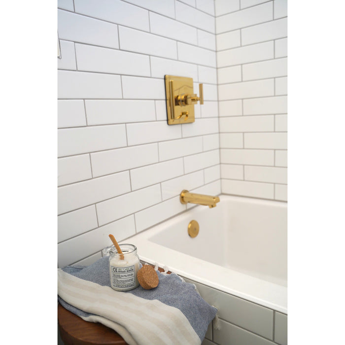 Kingston Sona KB86520CQL - Claremont Single-Handle Pressure Balanced Tub and Shower Faucet, Polished Brass