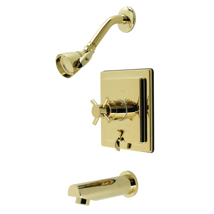 Kingston Sona KB86520DX Single-Handle Pressure Balanced Tub and Shower Faucet, Polished Brass