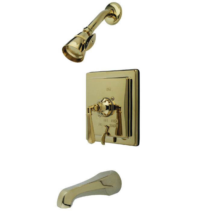 Kingston Tulare KB86524HL - Metropolitan Single-Handle Pressure Balanced Tub and Shower Faucet, Polished Brass