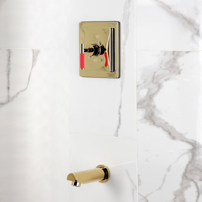 Kingston Kaiser KB8652CKLTO Single-Handle Pressure Balanced Tub Faucet, Polished Brass